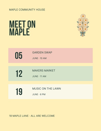 Letter flyer size of Meet on Maple