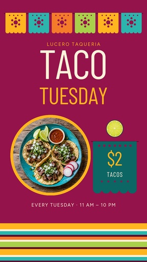Story opener size of Taco Tuesday Specials