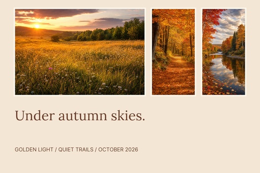 Landscape collage size of Under Autumn Skies