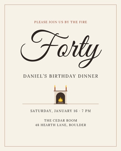 Portrait post size of Fireside Fortieth