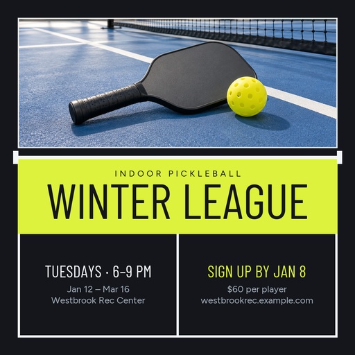 Square post size of Indoor Pickleball League