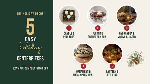 Landscape graphic size of Five Easy Holiday Centerpieces