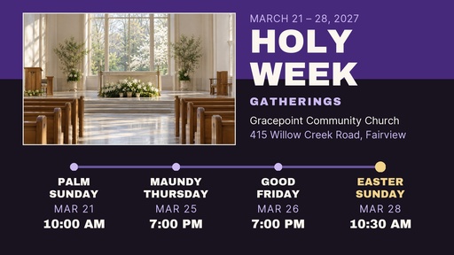 Landscape graphic size of Holy Week Gatherings
