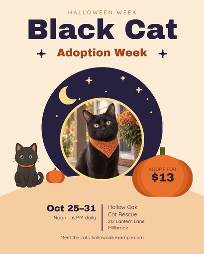 Portrait post size of Black Cat Adoption Week