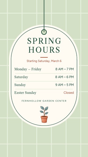 Story detail size of Spring Hours Are Here