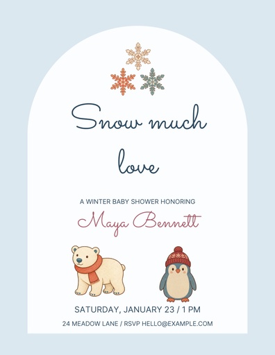 Letter flyer size of Snow Much Love