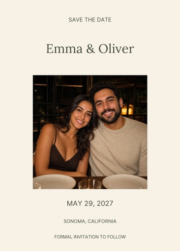 Save the date size of Willow and Stone