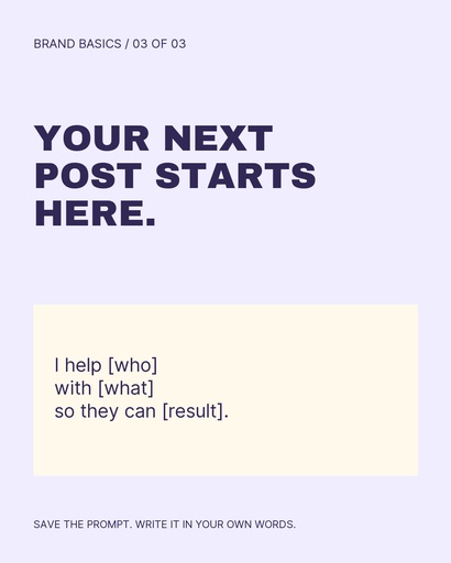 Carousel call to action size of Small Brand, Clear Message