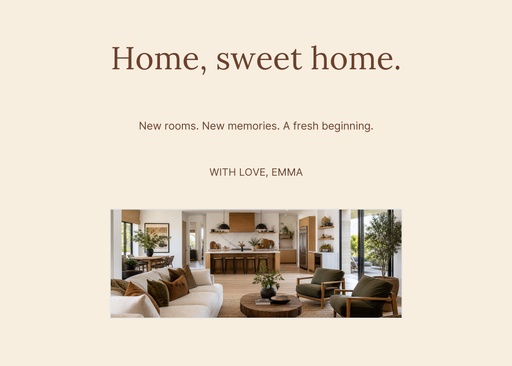 Landscape greeting size of Cheers to Your New Home