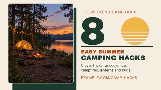 Landscape graphic size of 8 Easy Summer Camping Hacks