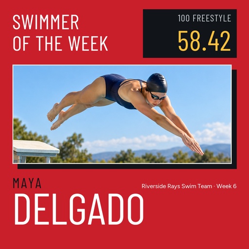 Square post size of Swimmer of the Week