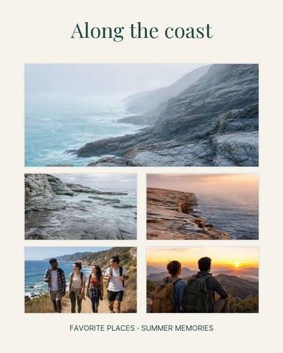 Portrait photo collage size of Along the Coast