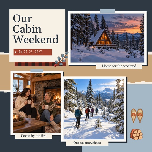 Square collage size of Our Cabin Weekend