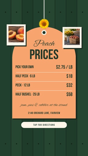 Story call to action size of Fresh Peach Season