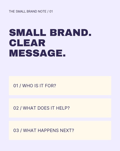 Portrait post size of Small Brand, Clear Message