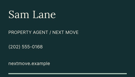 Agent contact card size of Next Move Realty