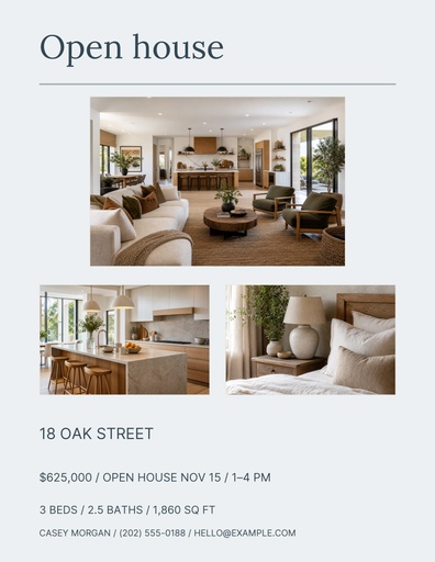 Letter flyer size of The Oak Street Townhome