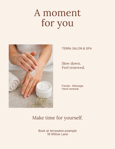 Letter flyer size of Terra Salon