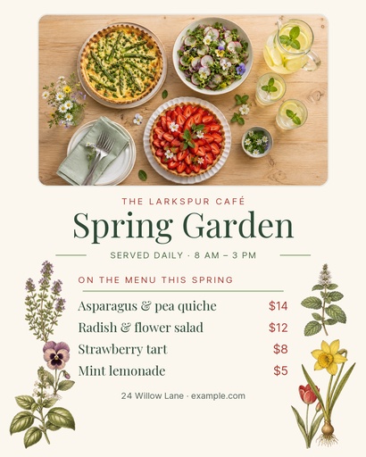 Portrait post size of The Spring Garden Menu