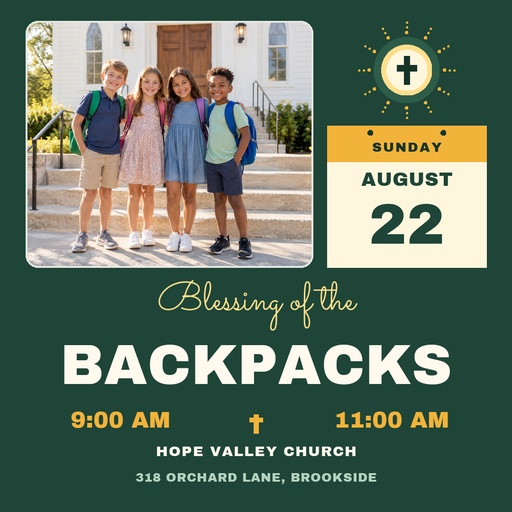 Square post size of Blessing of the Backpacks