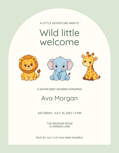 Letter flyer size of Wild Little Welcome