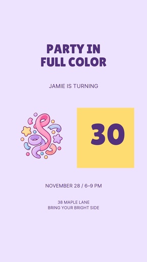 Story opener size of Party in Full Color