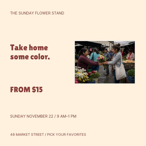 The Sunday Flower Stand Page Cover Template - Design Templates
