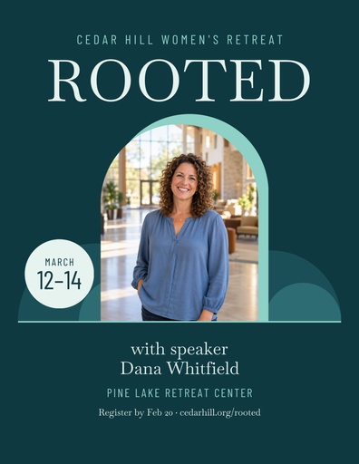 Letter flyer size of Rooted Women's Retreat