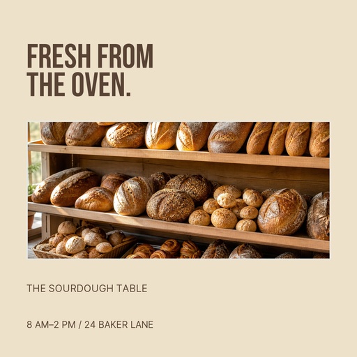 Square post size of The Sourdough Table