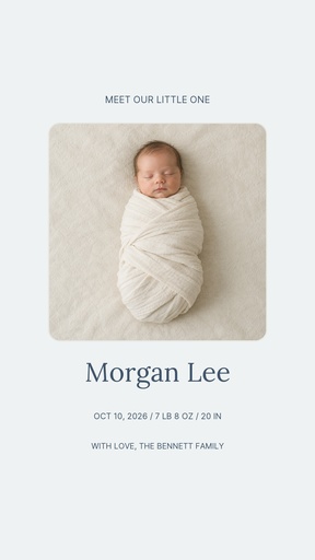 Story opener size of Meet Our Little Morgan