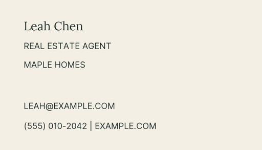 Agent contact card size of A Place on Maple