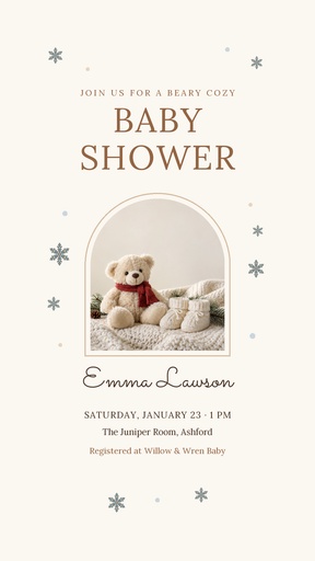 Story opener size of Beary Cozy Baby Shower