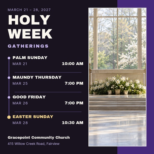 Square post size of Holy Week Gatherings