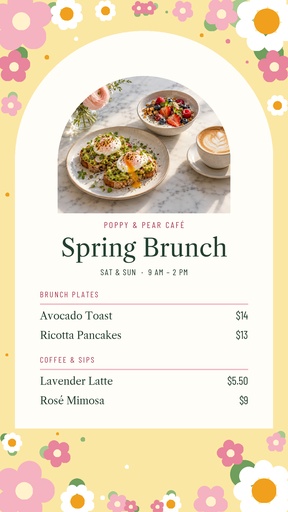 Story opener size of Spring Brunch Menu