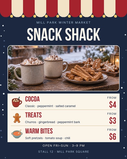 Portrait post size of Winter Market Snack Shack