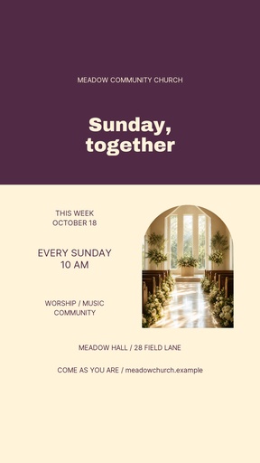 Story opener size of Sunday Together