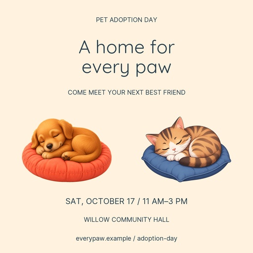 Square post size of A Home for Every Paw