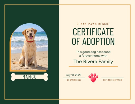 Meet Mango, Ready to Adopt Story Opener Template - Design Templates