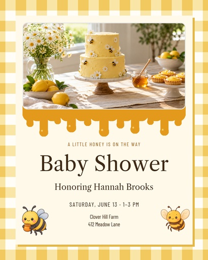 Portrait post size of Busy Little Bee Baby Shower