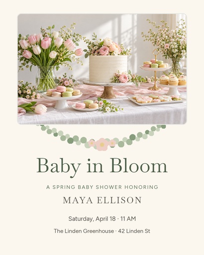 Portrait post size of Sweet Spring Baby Shower