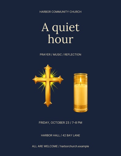 Letter flyer size of A Quiet Hour