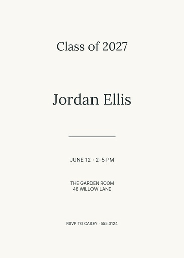 5 × 7 invitation size of A Future Unwritten