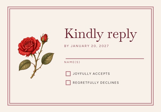 RSVP card size of Ten Years, Still You