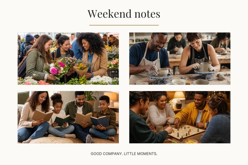 Landscape photo collage size of Weekend Notes