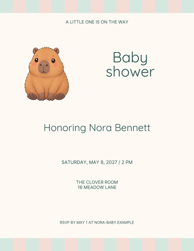 Letter flyer size of Capybara Cuddles