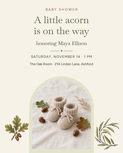 Portrait post size of Little Acorn Baby Shower