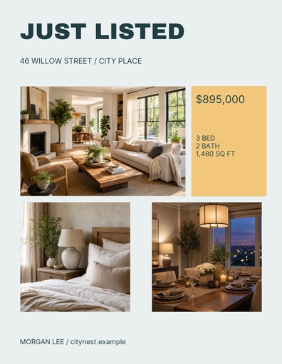 Letter flyer size of City Nest Listing