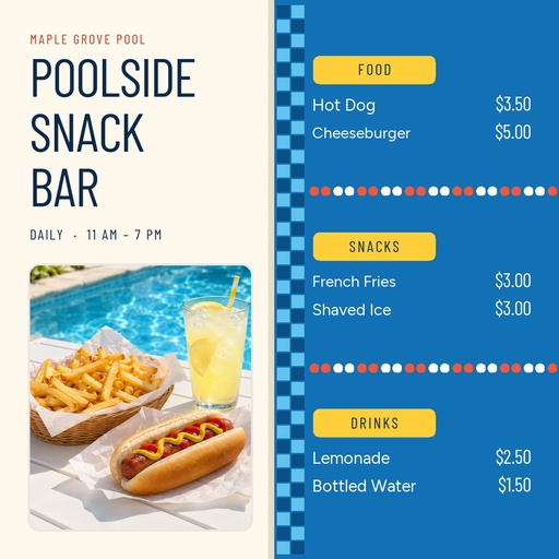 Square post size of The Poolside Snack Bar