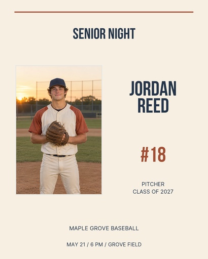 Portrait post size of One Last Inning Senior Night