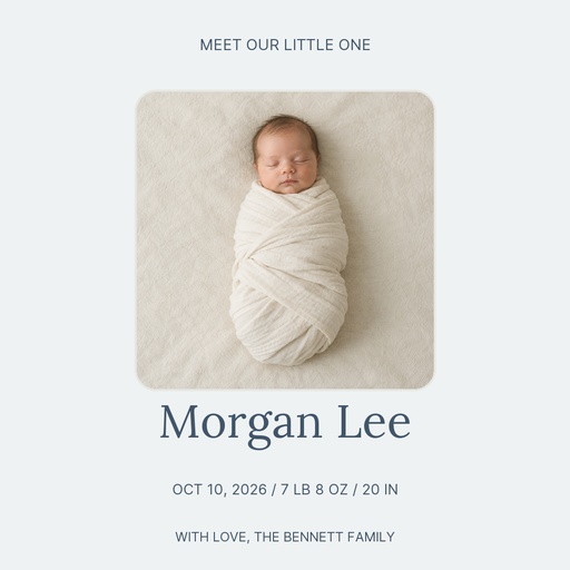 Square post size of Meet Our Little Morgan